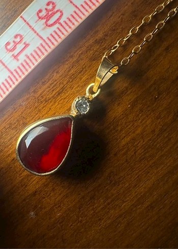 Kırmızı kehribar Kadın Kolye - Görsel 3