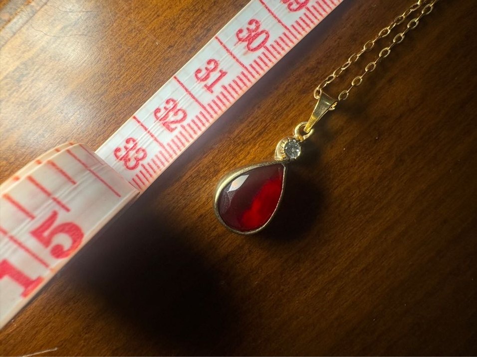 Kırmızı kehribar Kadın Kolye - Görsel 5