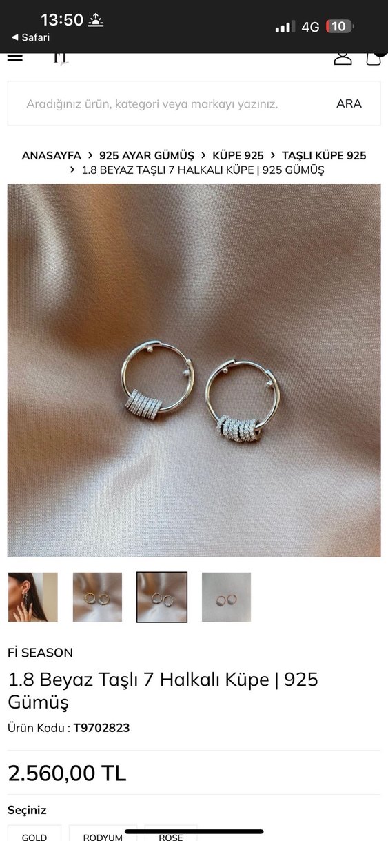 Altın Renk Mini taşlı Küpe - Görsel 2