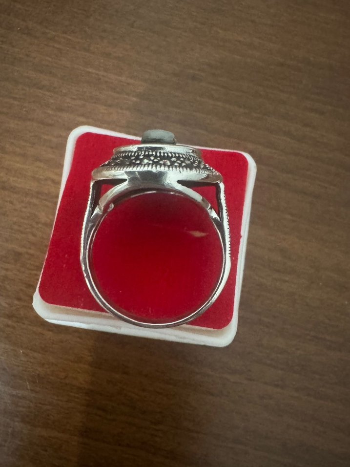 So Chic antika markazit + cameo yüzük - Görsel 4