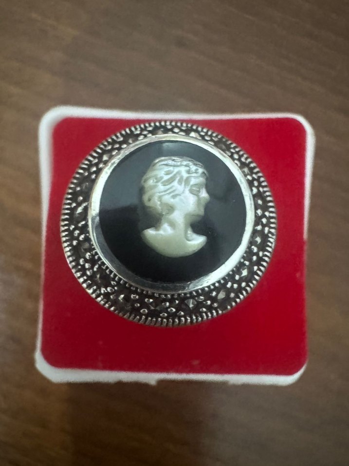 So Chic antika markazit + cameo yüzük - Görsel 3