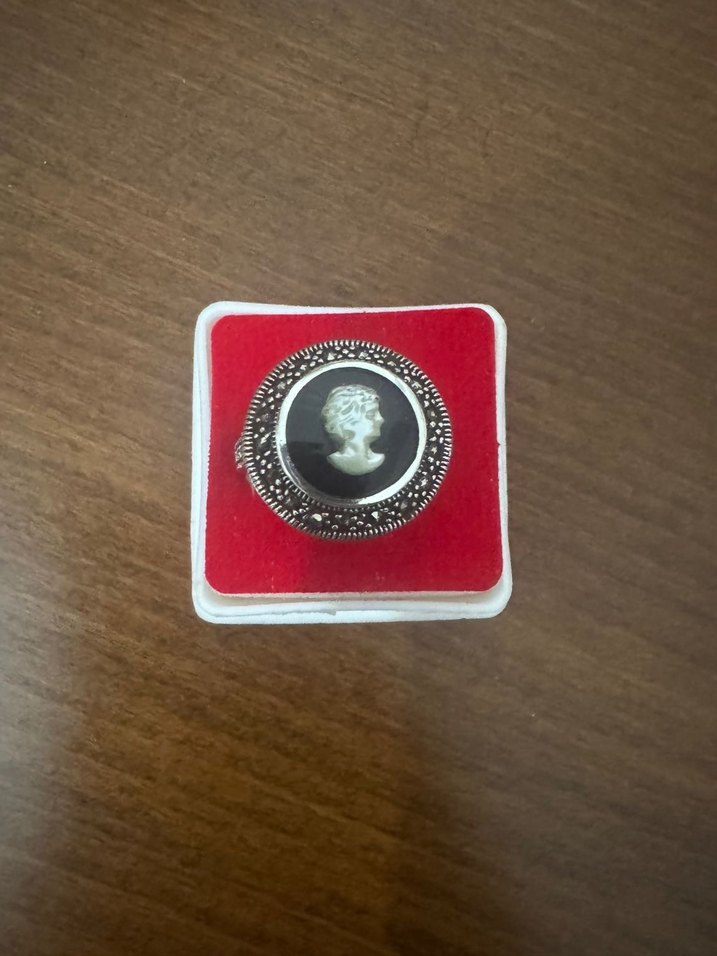 So Chic antika markazit + cameo yüzük - Görsel 2