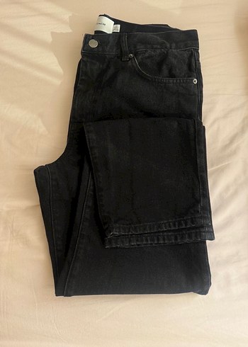 Düz Kesim Siyah Denim erkek Jean - Görsel 5