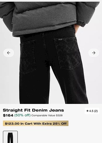 Düz Kesim Siyah Denim erkek Jean - Görsel 4