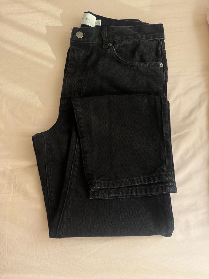 Düz Kesim Siyah Denim erkek Jean - Görsel 5