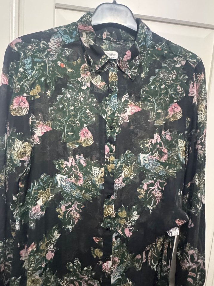 Zara Çiçek Desenli Uzun Kollu Bohem Elbise - Görsel 5