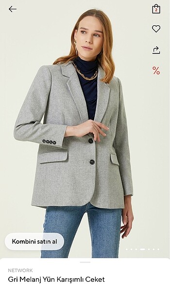36 Beden Network yünlü blazer ceket