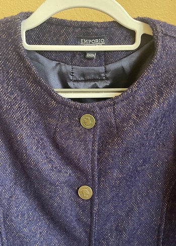 Düğmeli Mor Midi Hamile Kot Ceket - Görsel 3