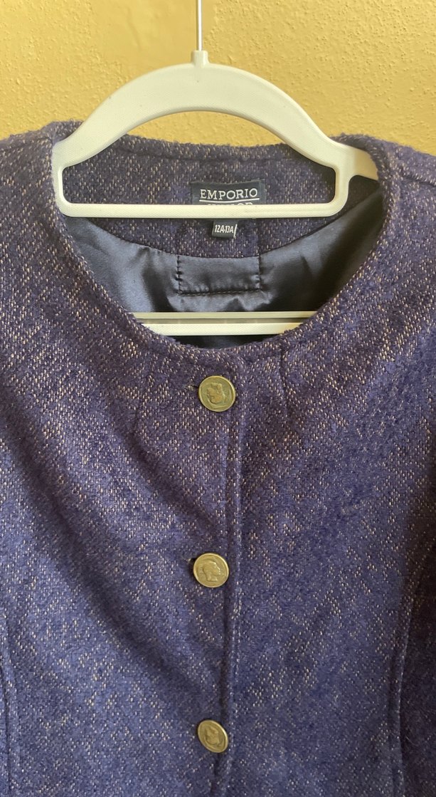 Düğmeli Mor Midi Hamile Kot Ceket - Görsel 3