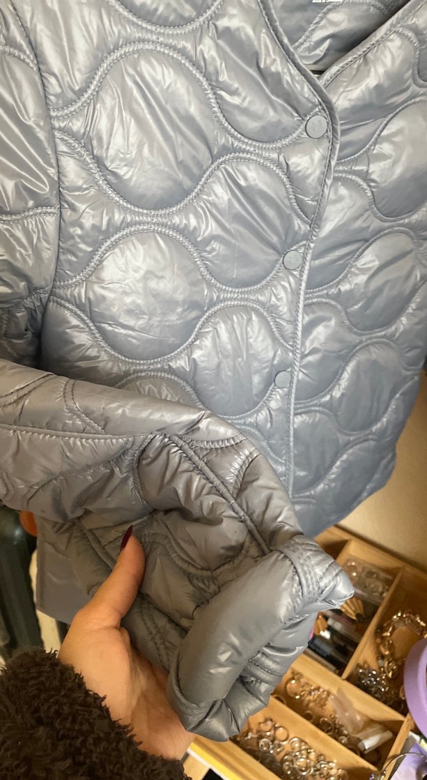 Düğmeli Gri Kadın Ceket - Görsel 3