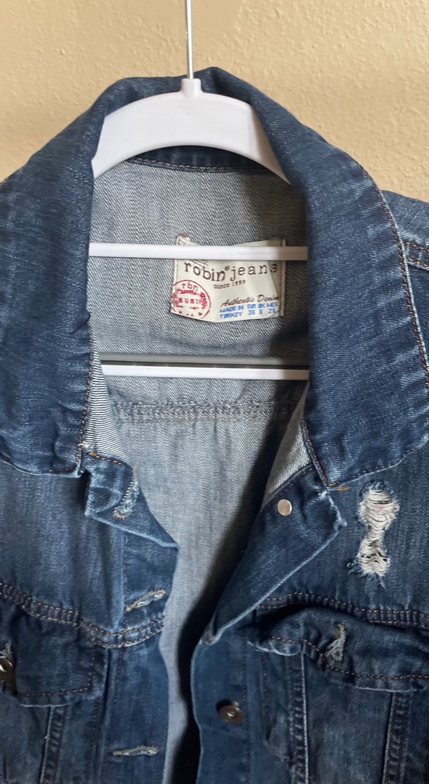 Kadın Mavi Düğmeli Midi Kot Ceket - Görsel 2