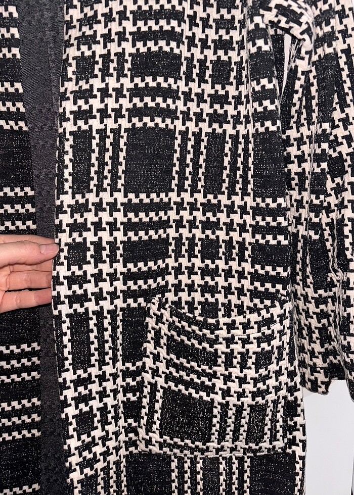 Kaz ayak desenli ceket - Görsel 2