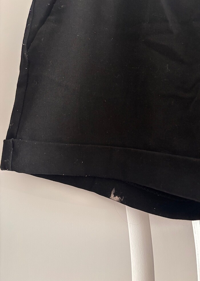 Siyah kumaş şort - Görsel 5
