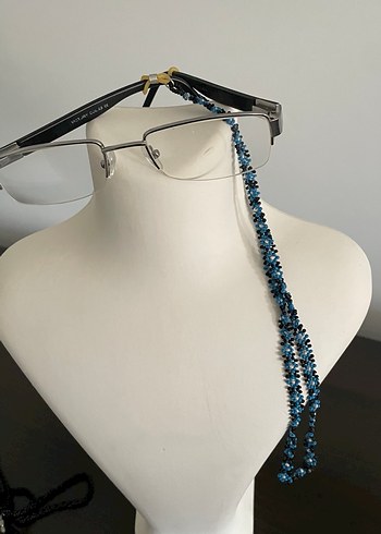 Erkek Mavi Minimalist Gözlük Zinciri - Görsel 4