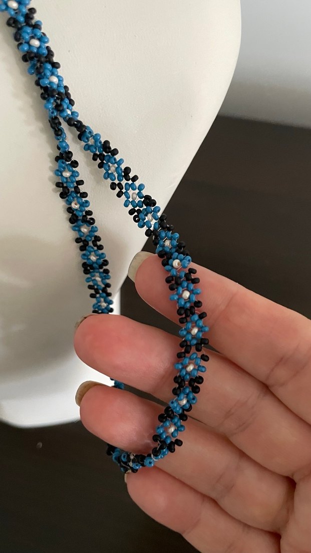 Erkek Mavi Minimalist Gözlük Zinciri - Görsel 2