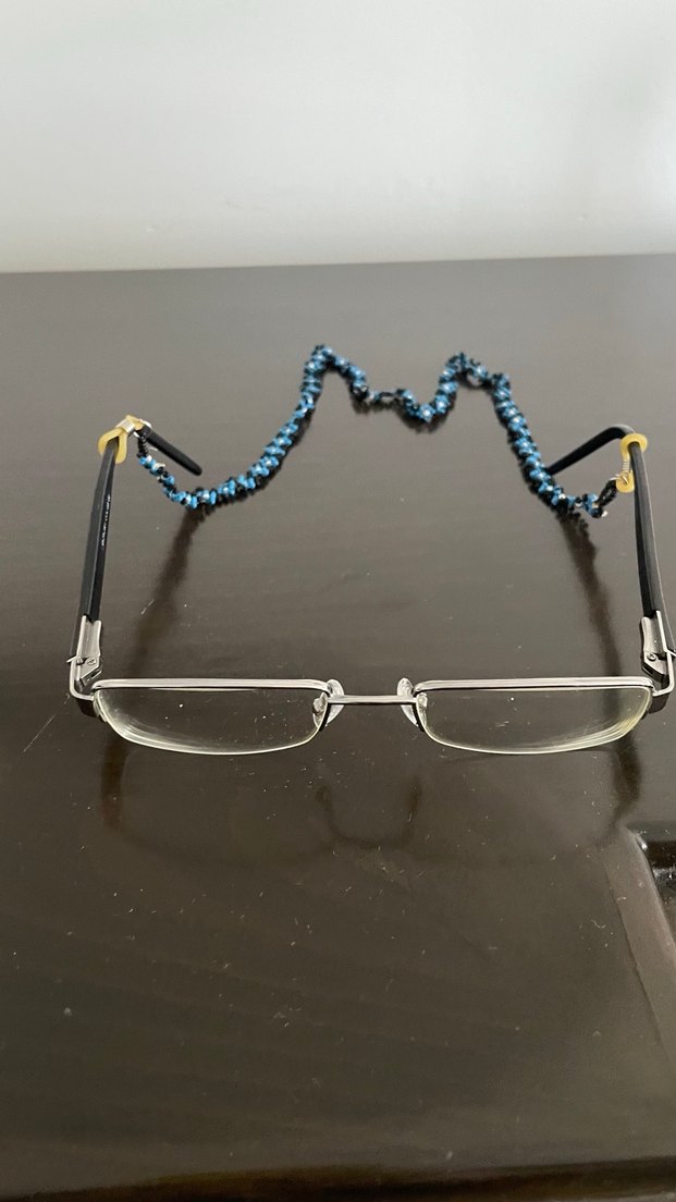 Erkek Mavi Minimalist Gözlük Zinciri - Görsel 3