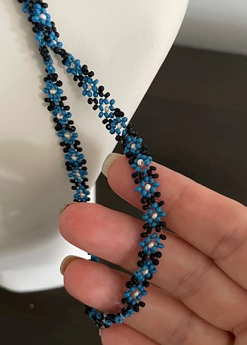 Beden mavi Renk Mavi Boncuklu Kadın Gözlüğü Zinciri