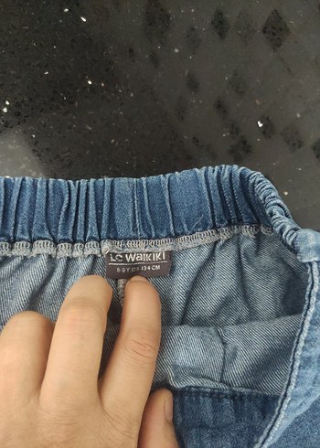 8 Yaş Beden Düğmeli Mavi Mini şort Etek