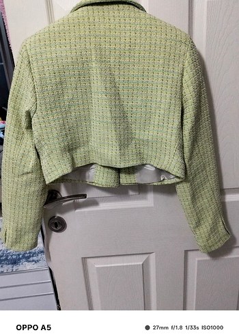 Düğmeli Yeşil Kadın Blazer Ceket - Görsel 3