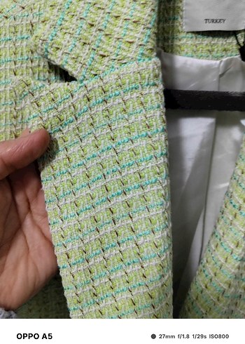 Düğmeli Yeşil Kadın Blazer Ceket - Görsel 6