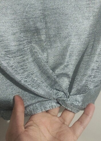 xs Beden gri Renk crop tişört