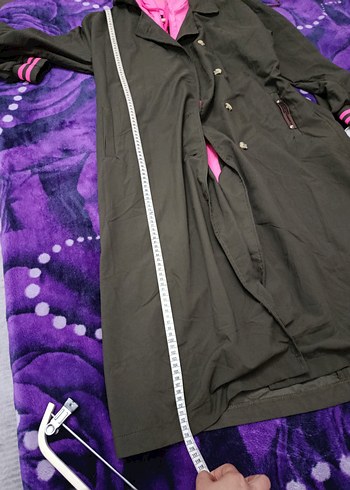 Pembe Detaylı Uzun Kemerli Kadın Trençkot - Görsel 13