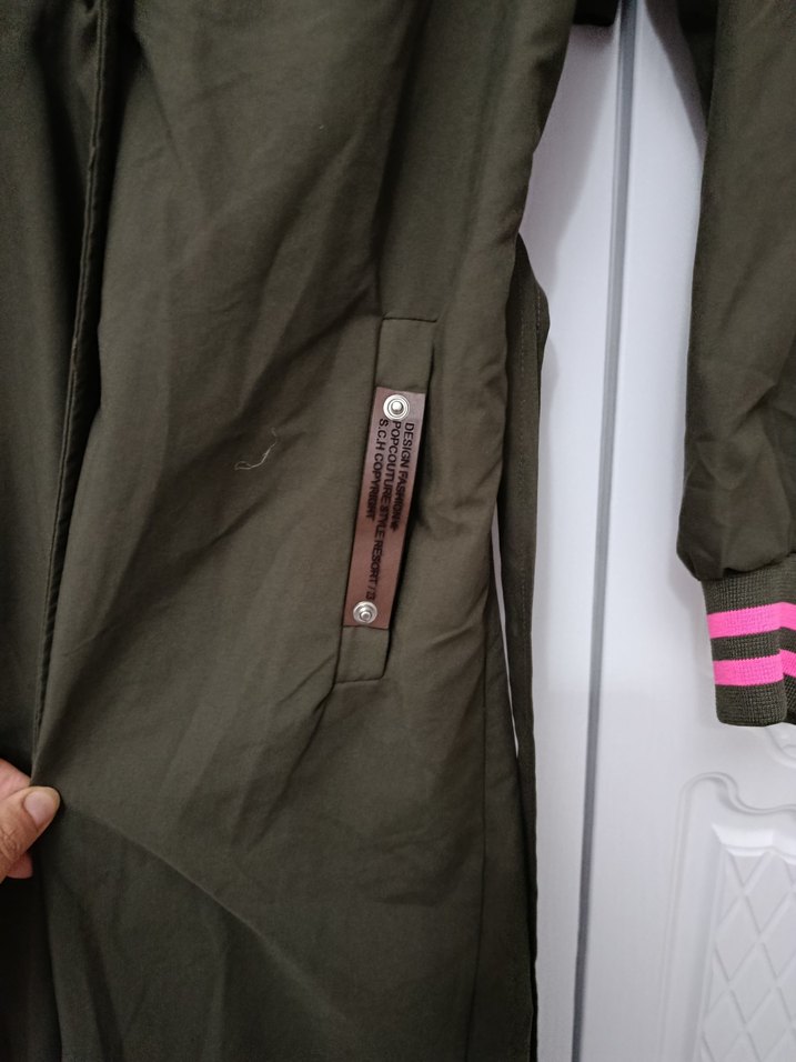 Pembe Detaylı Uzun Kemerli Kadın Trençkot - Görsel 4