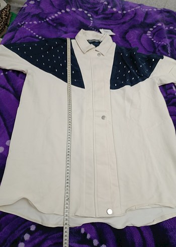 Düğmeli Beyaz Pamuklu Uzun Kadın Takım - Görsel 8