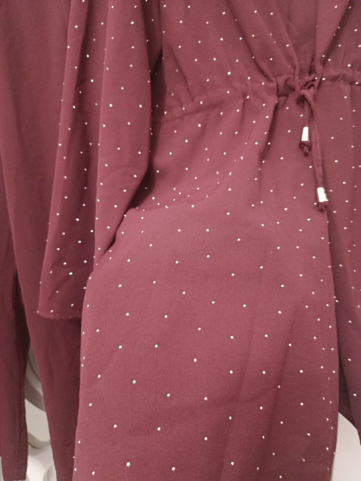 Bordo Uzun Kollu Salaş Kadın Takım - Görsel 4