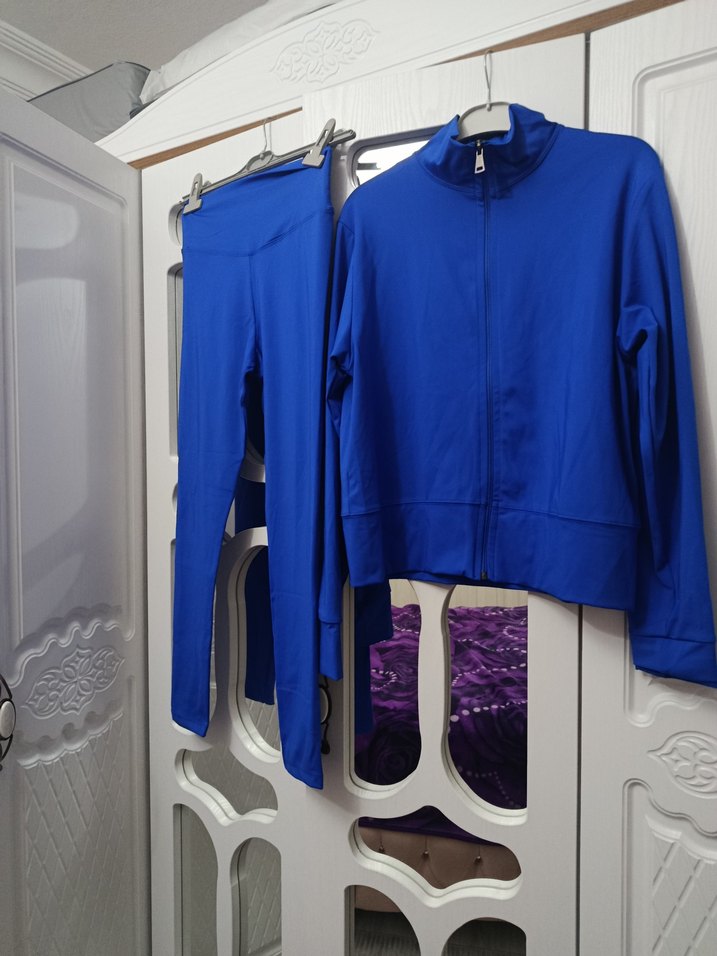 Mavi Fermuarlı Kadın Eşofman Takımı - Görsel 2