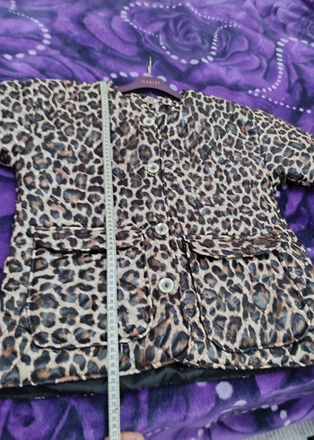 Kürklü Leopar Desenli Kadın Ceket - Görsel 3