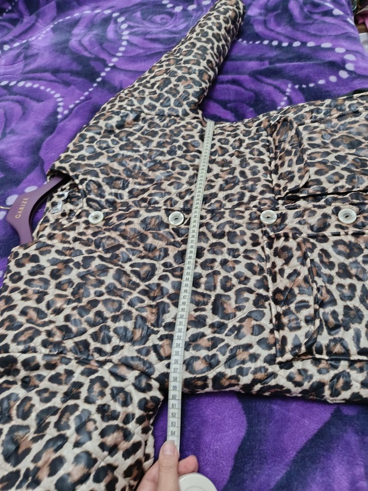 Kürklü Leopar Desenli Kadın Ceket - Görsel 5