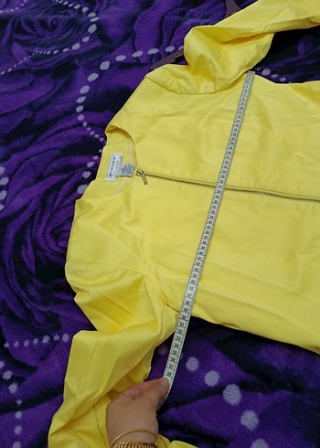 Sarı Fermuarlı Midi Ceket - Görsel 7