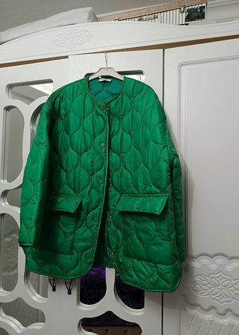 Düğmeli Yeşil Midi Kadın Mont - Görsel 2