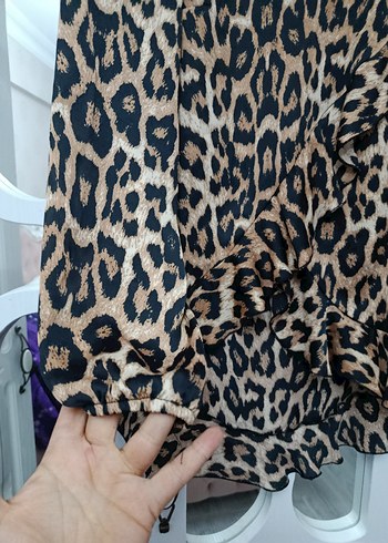 Leopar Desenli Uzun Kollu Kadın Bluz - Görsel 6
