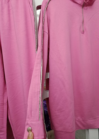 Pembe Kadın Rahat Kesim Eşofman Takımı - Görsel 7