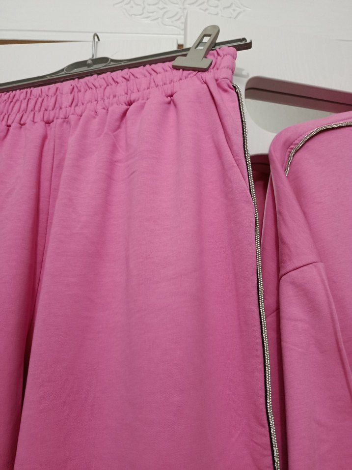 Pembe Kadın Rahat Kesim Eşofman Takımı - Görsel 3