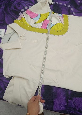 Nakışlı Beyaz Kadın Mini Eşofman Takımı - Görsel 7