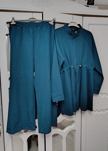 Mavi Uzun Kollu Piliseli Kadın Takım - Görsel 4