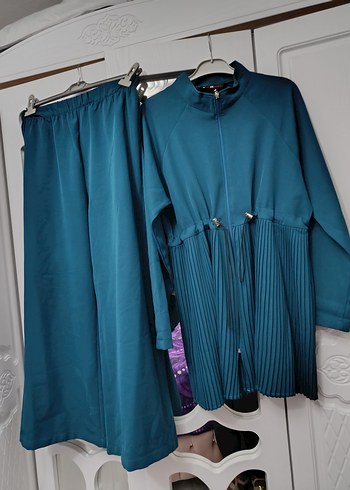 Mavi Uzun Kollu Piliseli Kadın Takım - Görsel 2