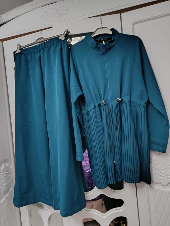 Mavi Uzun Kollu Piliseli Kadın Takım - Görsel 2