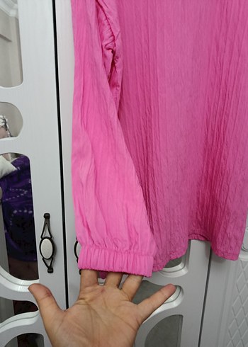 Pembe Uzun Kesim Kadın Ceket - Görsel 4