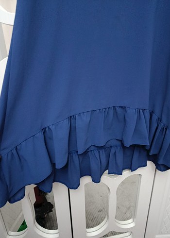 Uzun Lacivert Fırfırlı Tunik - Görsel 7