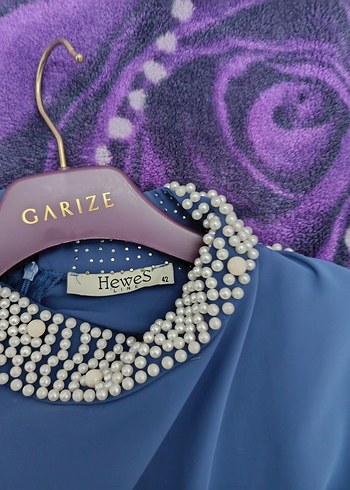 Uzun Lacivert Fırfırlı Tunik - Görsel 6