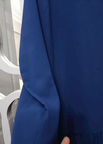 Uzun Lacivert Fırfırlı Tunik - Görsel 8