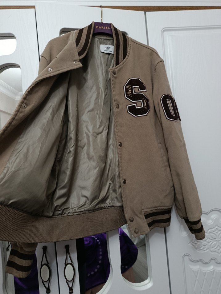 Bej Nakışlı Kadın Süet Ceket - Görsel 2