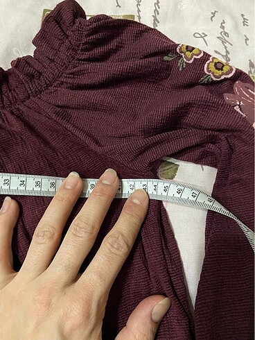 s Beden bordo Renk Bluz nakışlı