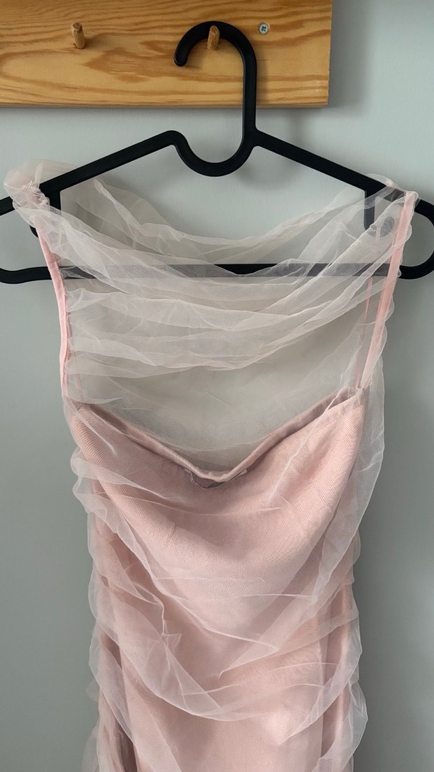 Kontrast Tül Detaylı Triko Elbise - Görsel 3