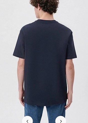 Lacivert Denim Erkek Tişört - Görsel 3