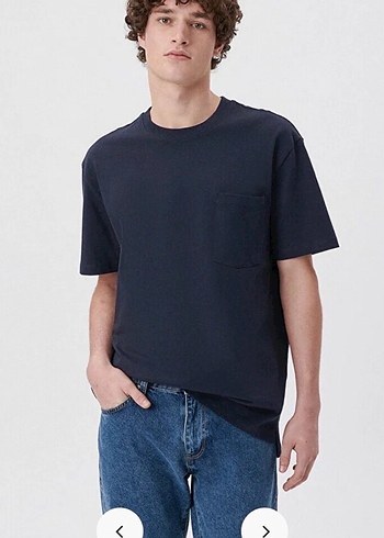 Lacivert Denim Erkek Tişört - Görsel 2